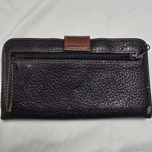 Liz Claiborne Checkbook Wallet black/brown - Picture 3 of 7